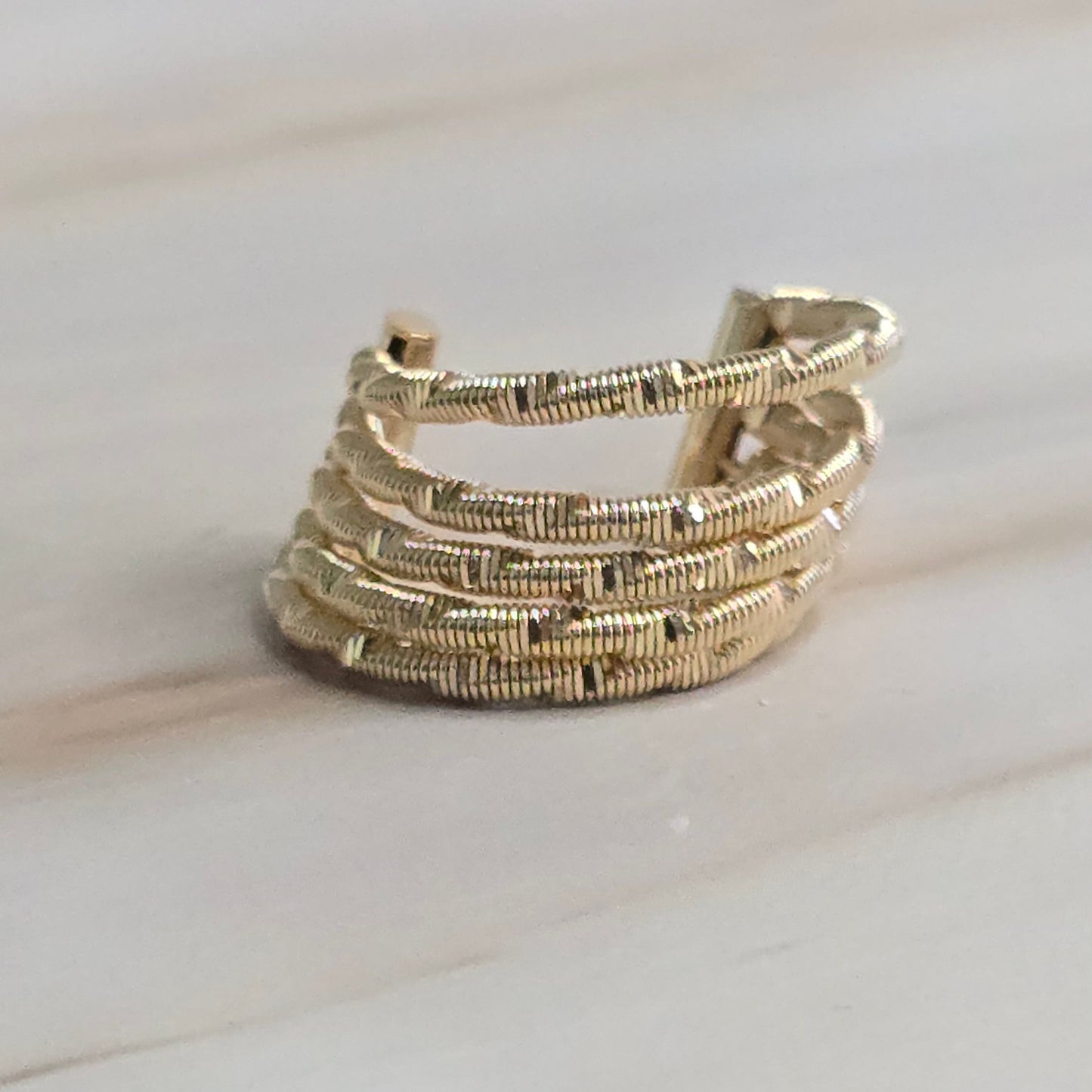 Coiled Wire Gold Ring — Open Band in Gold-Plated Silver