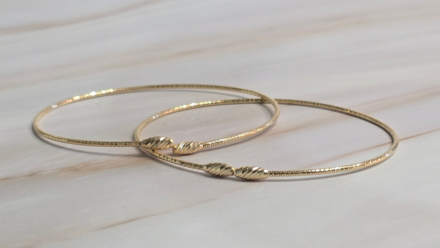 Snake Chain Spiral Ring — Diamond-Cut in Gold-Plated Silver