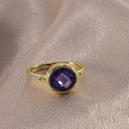 Amethyst Crystal Ring — Luminae in 925 Silver