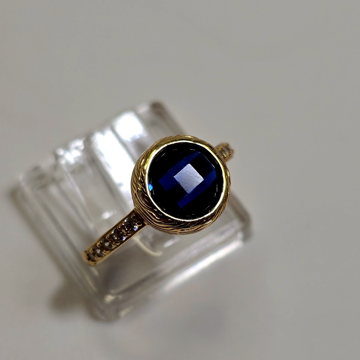Blue Crystal Ring — Luminae in 925 Silver