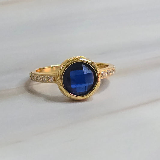 Blue Crystal Ring — Luminae in 925 Silver