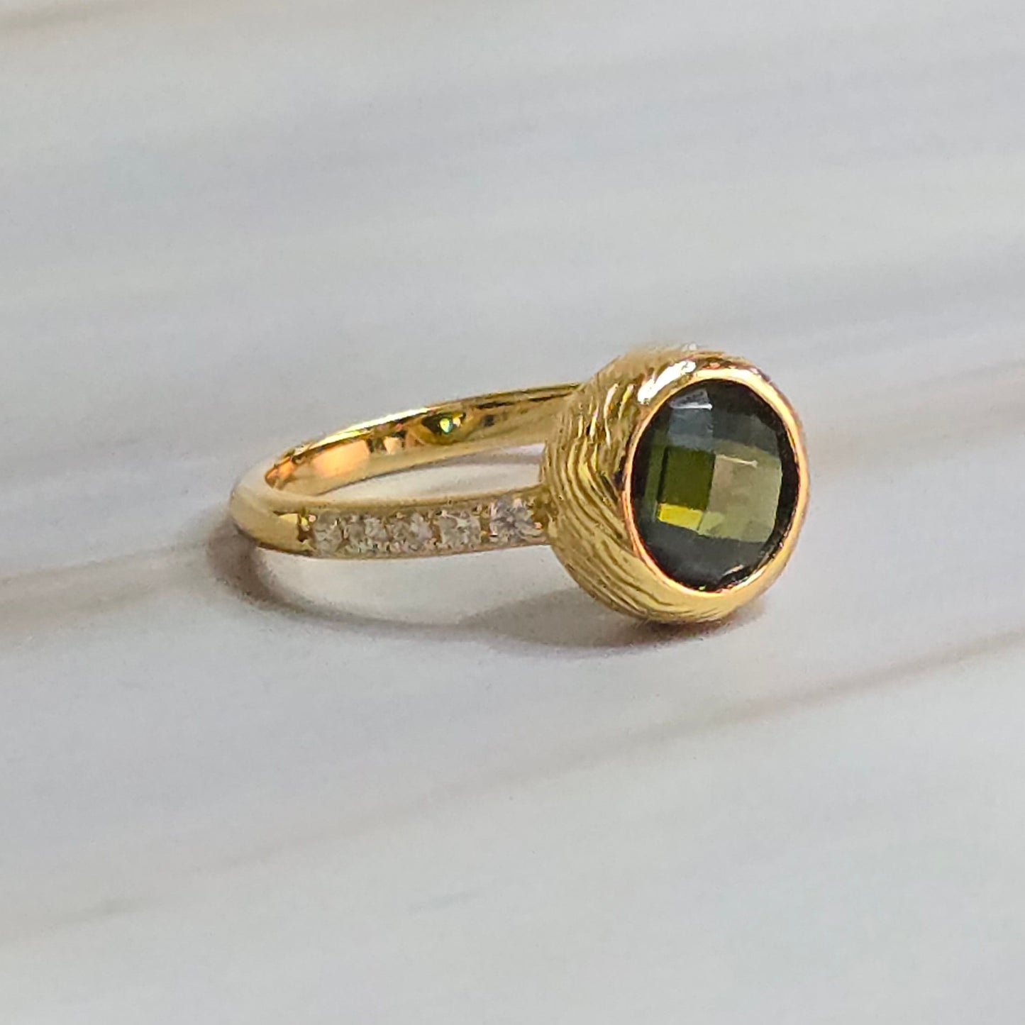 Peridot Crystal Ring — Luminae in 925 Silver