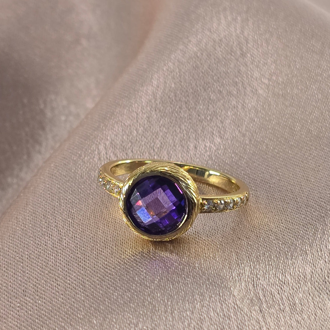 Crystal Atelier — Amethyst crystal ring in 925 sterling silver