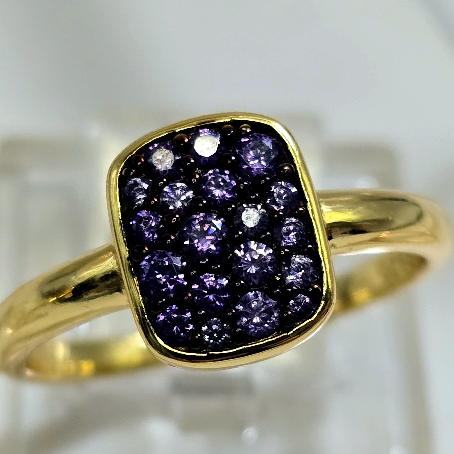 Luminae Collection — Amethyst Ring in Black Rhodium-Plated 925 Silver