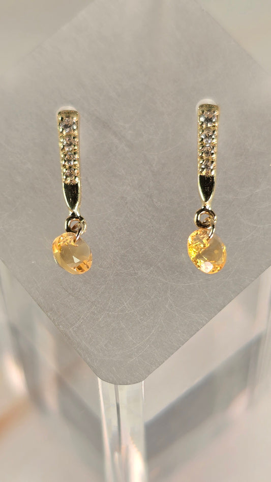 OROSENDA earrings — Citrine 9K Gold Earrings — Sevilla