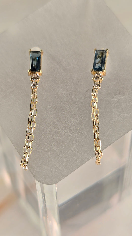 London Blue Topaz Earrings — Sevilla in 9K Gold