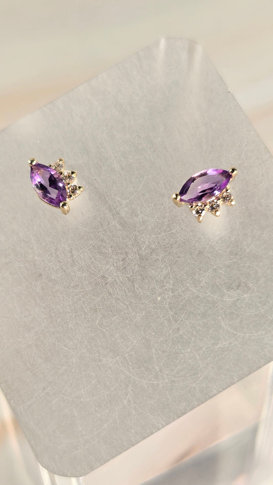 Amethyst 9K Gold Earrings — Sevilla