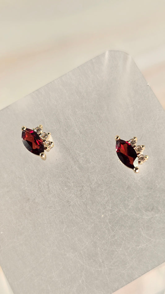 Garnet Earrings — Sevilla in 9K Gold