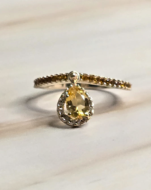 Citrine & Zircon 9K Gold Ring — Aureo | OROSENDA