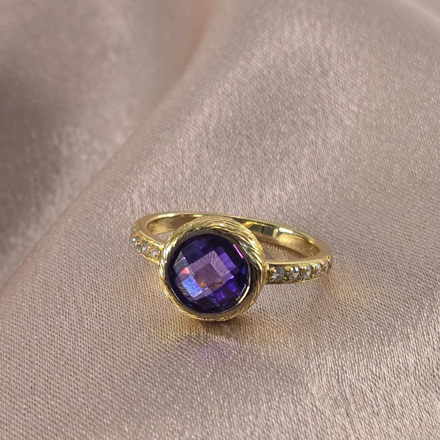 Amethyst Crystal Ring — Luminae in 925 Silver