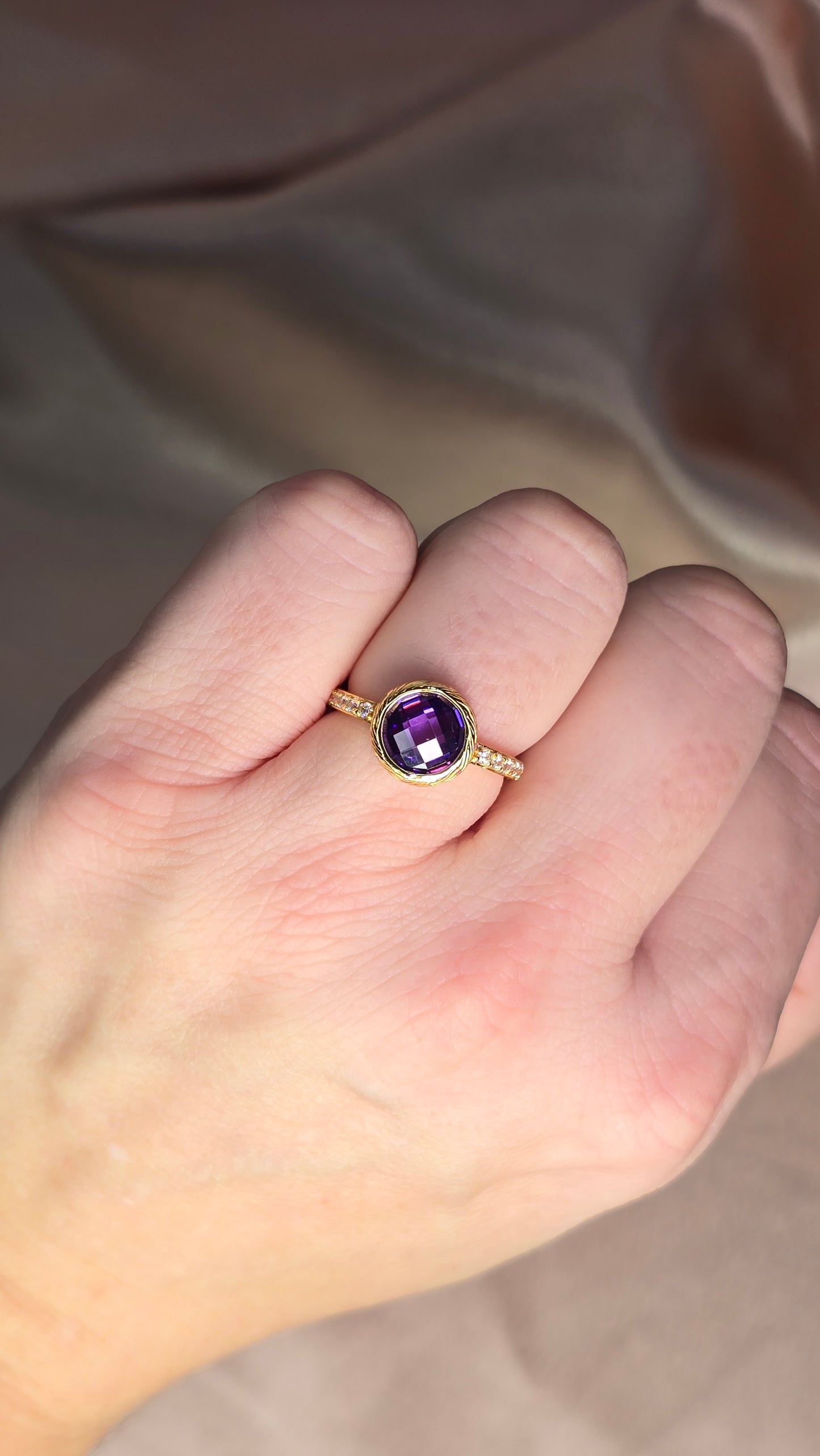 Amethyst Crystal Ring — Luminae in 925 Silver