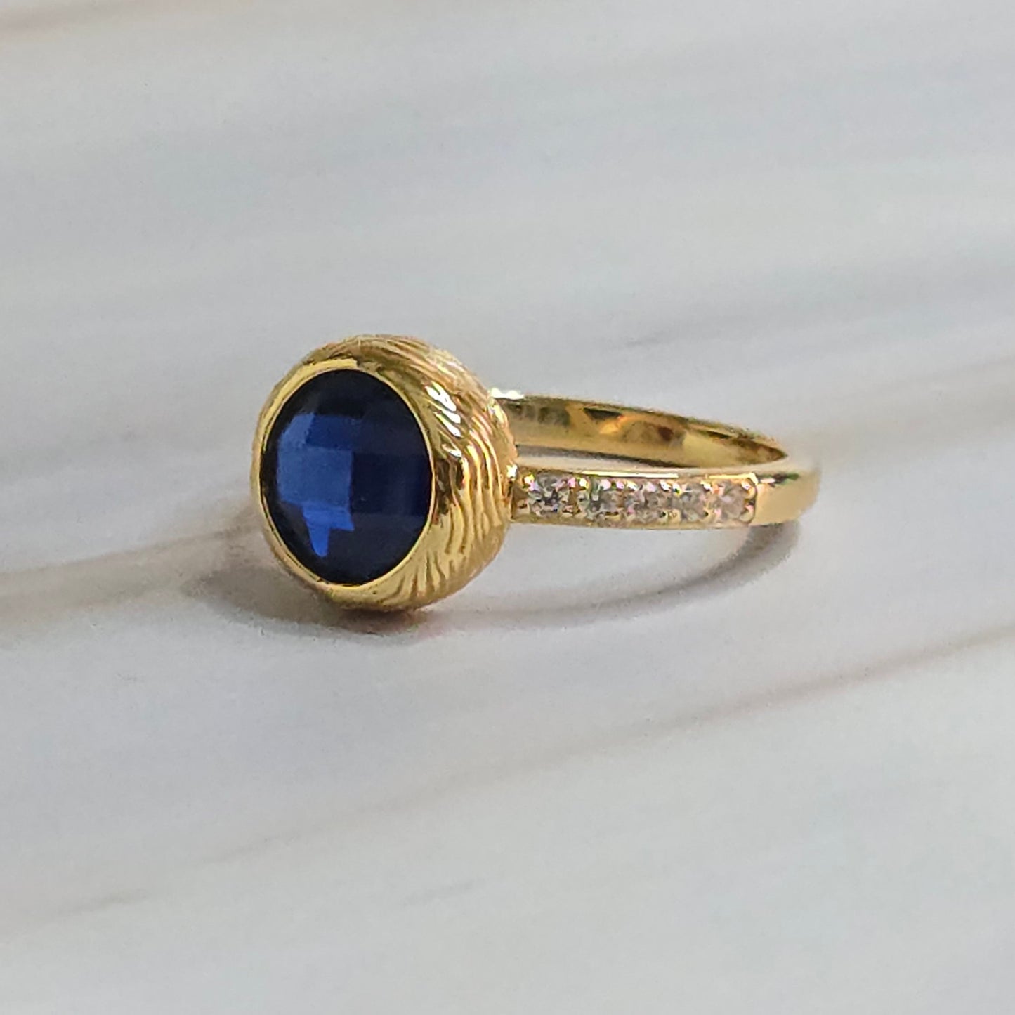Blue Crystal Ring — Luminae in 925 Silver