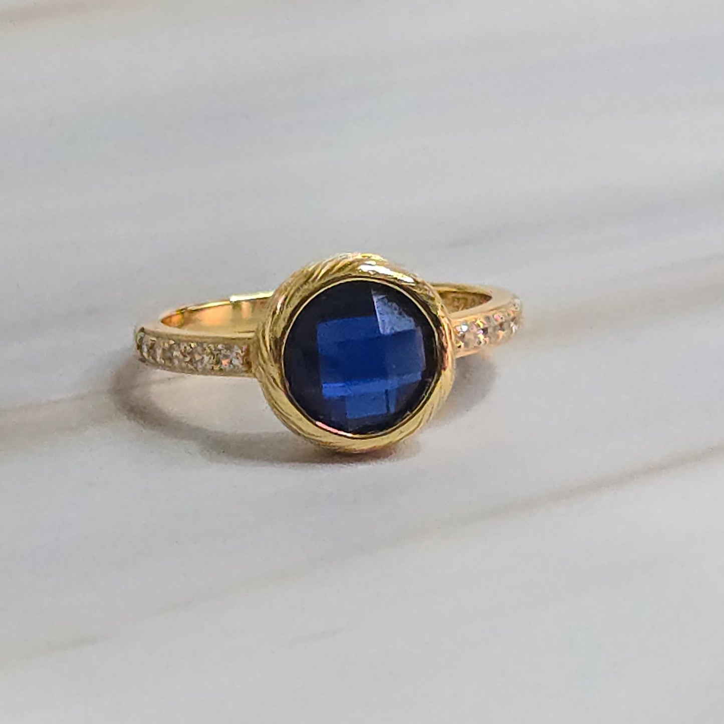 Blue Crystal Ring — Luminae in 925 Silver
