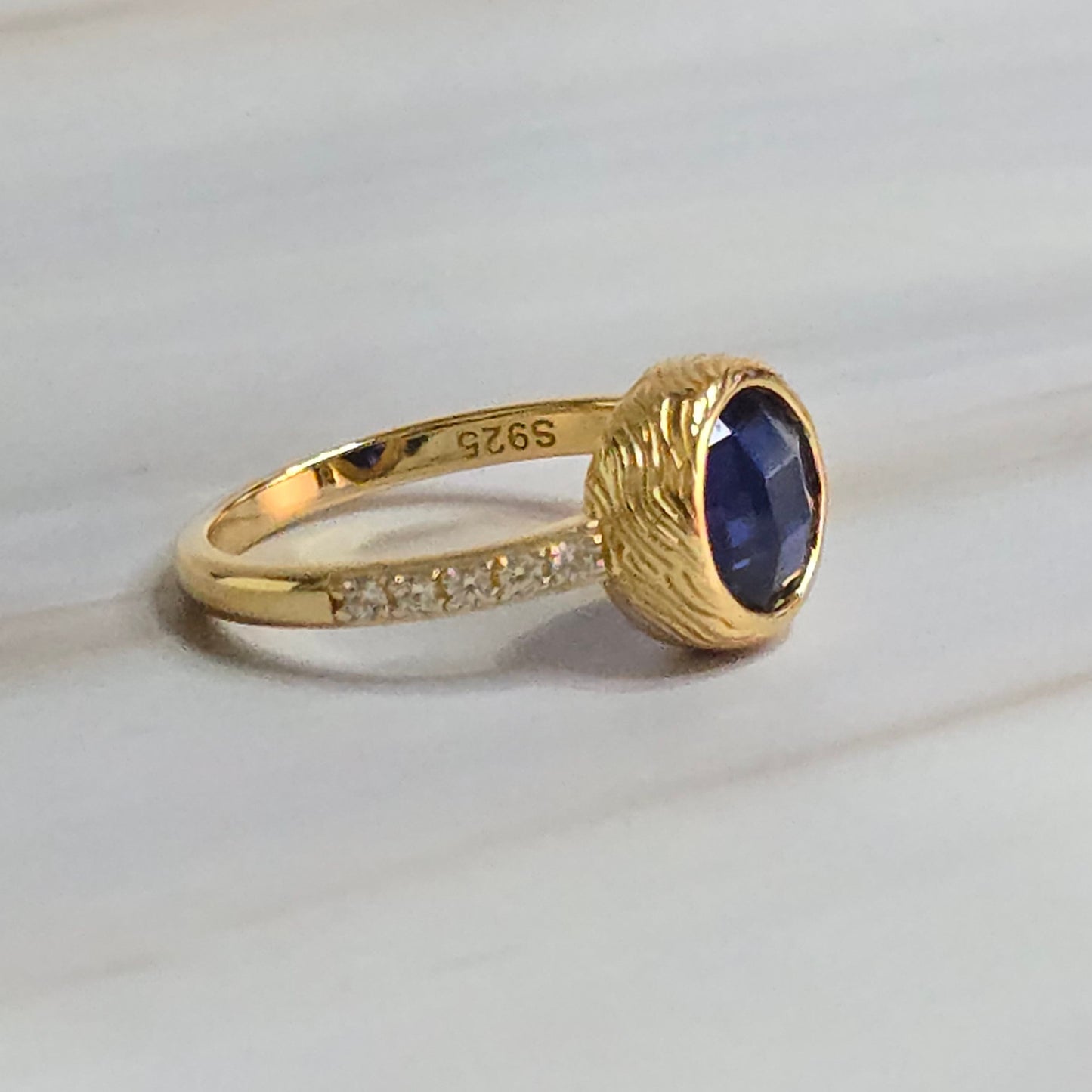 Blue Crystal Ring — Luminae in 925 Silver