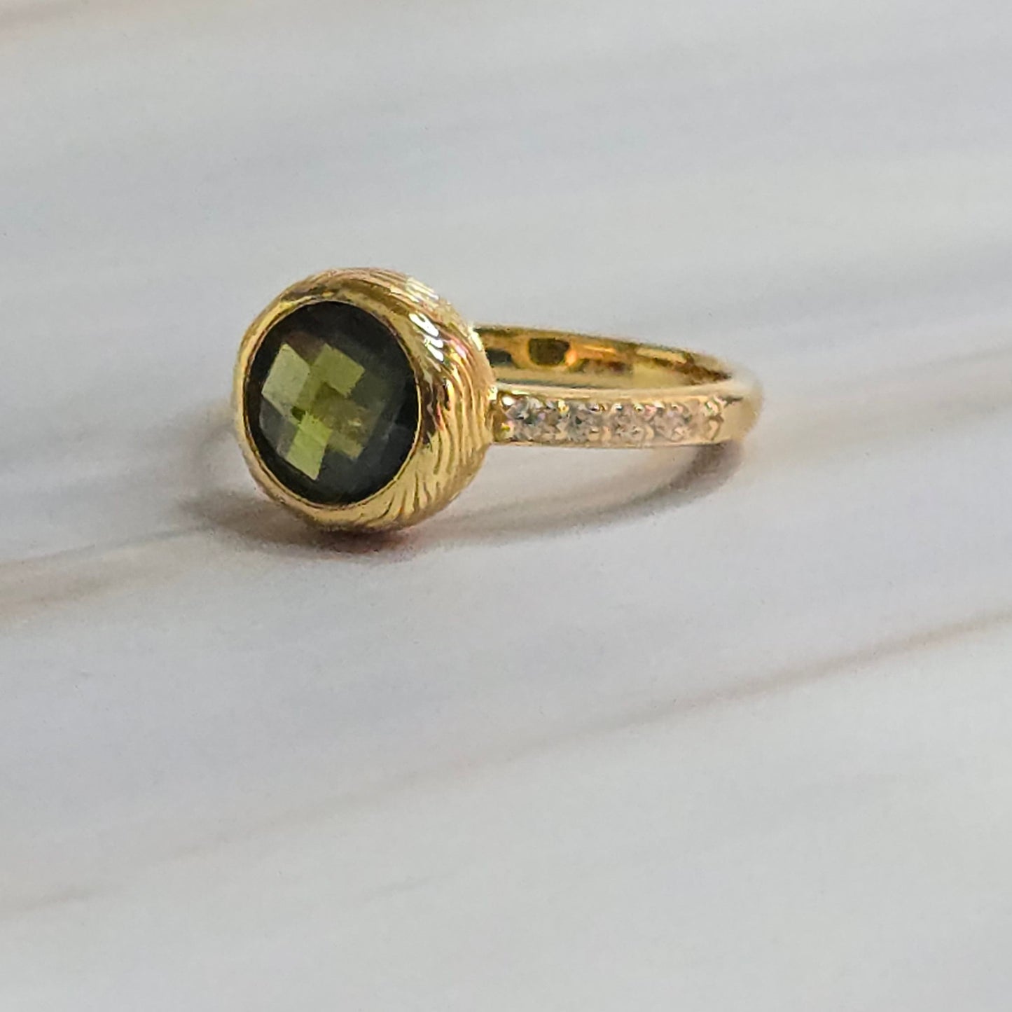 Peridot Crystal Ring — Luminae in 925 Silver