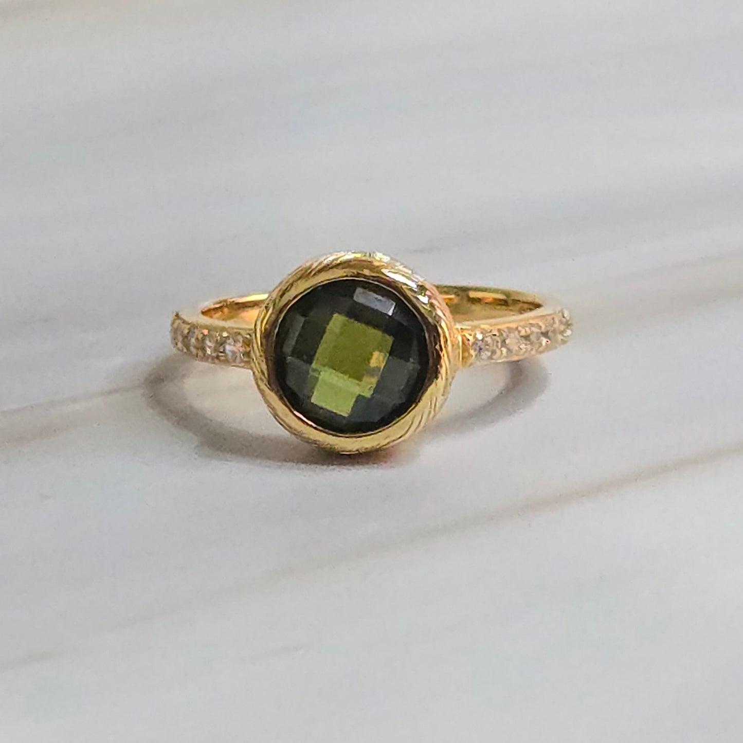 Peridot Crystal Ring — Luminae in 925 Silver